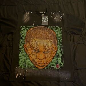 Black Graphic Tee with Artistic Design